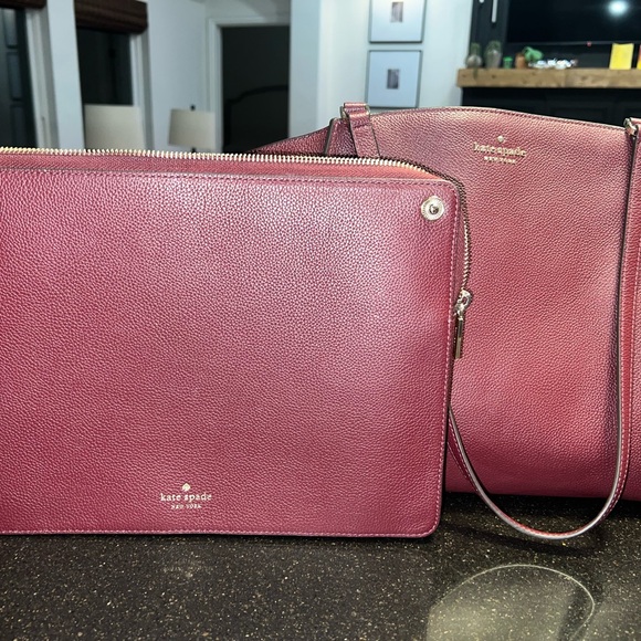 kate spade Handbags - Kate Spade of New York Margaux Large Tote + Matching Laptop Sleeve — Mulberry ♠️